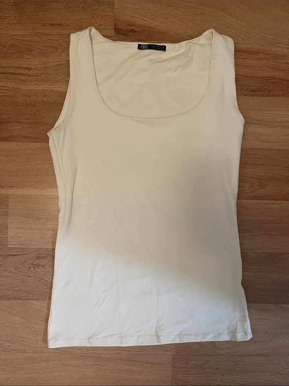 Zara Cream Scoop Neck Tank Top
